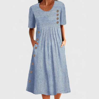 MOREAU LYON | ROBE MIDI RAYÉE POUR FEMMES