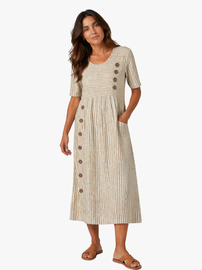 MOREAU LYON | ROBE MIDI RAYÉE POUR FEMMES