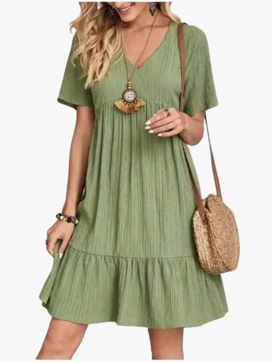 MOREAU LYON | ROBE D'ÉTÉ CHIC À MANCHES COURTES POUR FEMME