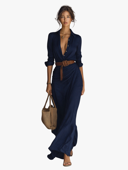 MOREAU LYON | ROBE MAXI À CEINTURE POUR FEMMES