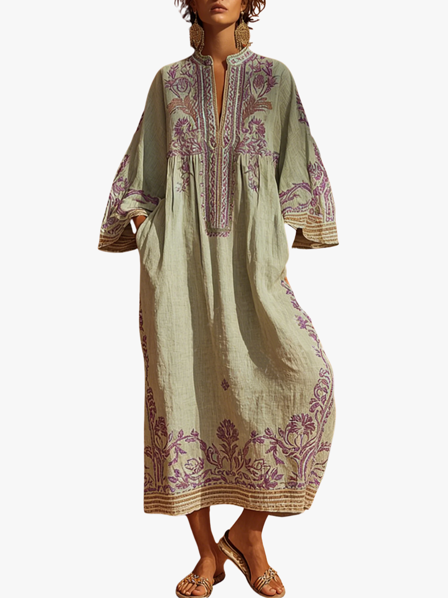 MOREAU LYON | ROBE BRODÉE FLUIDE POUR FEMMES