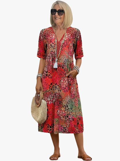 MOREAU LYON | ROBE MIDI IMPRIMÉE CLASSIQUE POUR FEMME