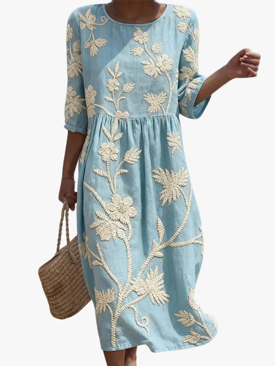 MOREAU LYON | ROBE MIDI BRODÉE POUR FEMMES