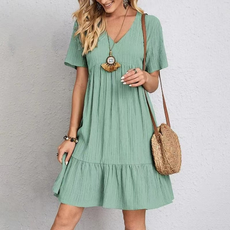 MOREAU LYON | ROBE D'ÉTÉ CHIC À MANCHES COURTES POUR FEMME