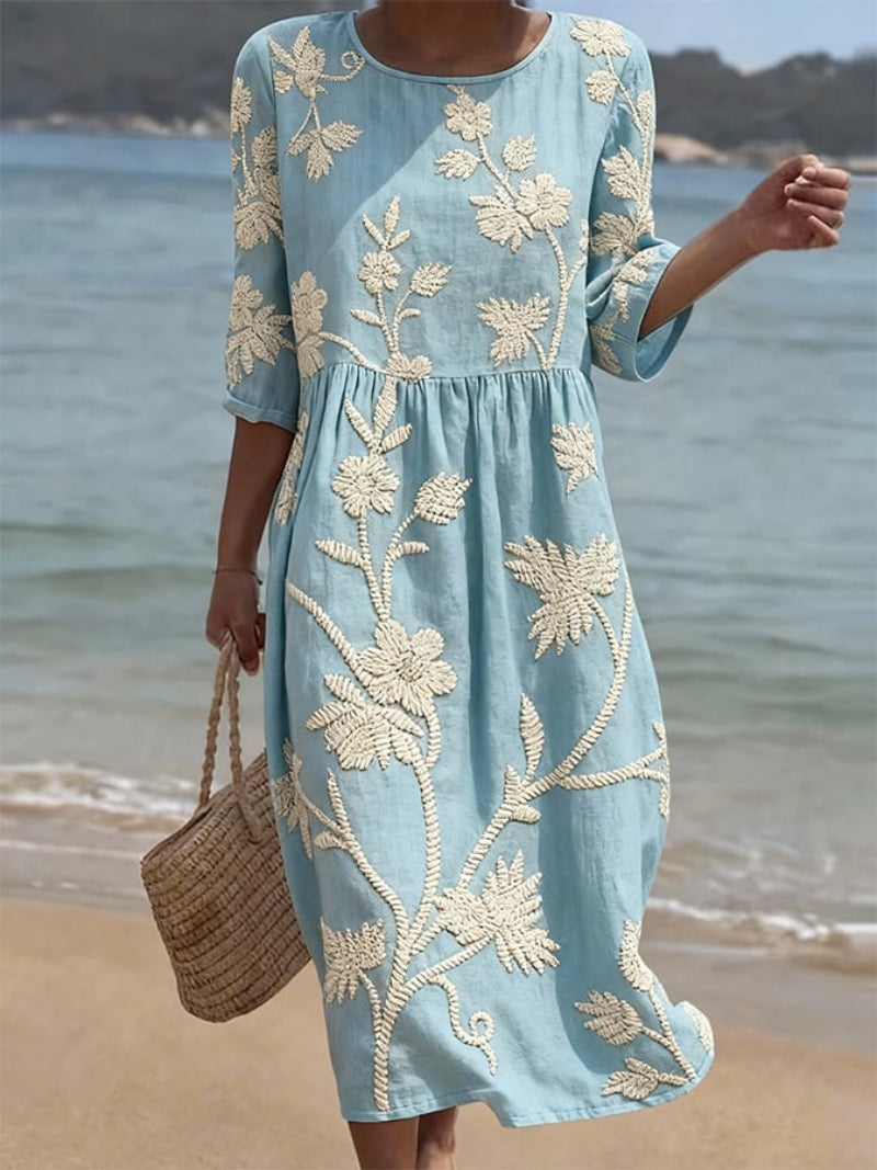 MOREAU LYON | ROBE MIDI BRODÉE POUR FEMMES