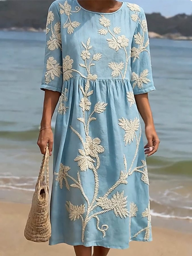 MOREAU LYON | ROBE MIDI BRODÉE POUR FEMMES