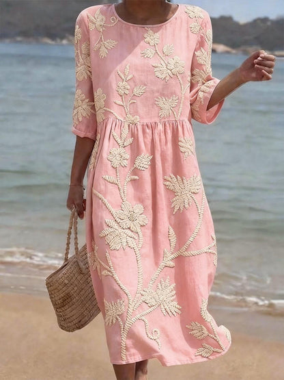 MOREAU LYON | ROBE MIDI BRODÉE POUR FEMMES