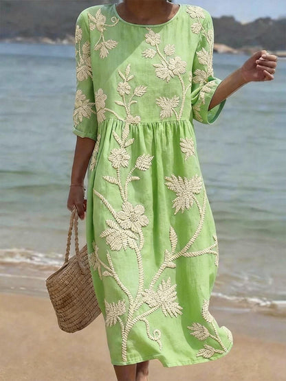 MOREAU LYON | ROBE MIDI BRODÉE POUR FEMMES