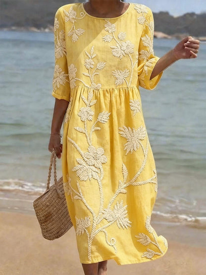 MOREAU LYON | ROBE MIDI BRODÉE POUR FEMMES