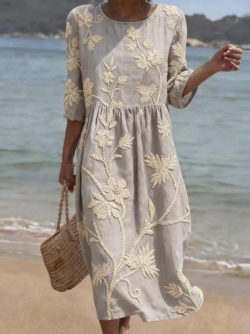 MOREAU LYON | ROBE MIDI BRODÉE POUR FEMMES