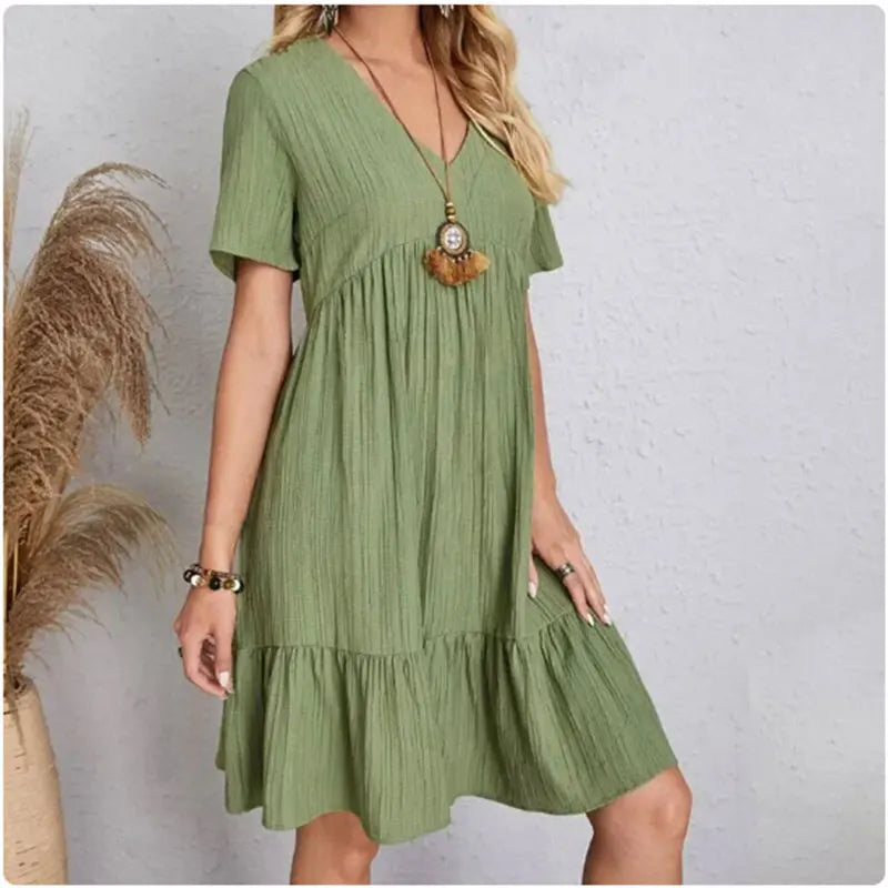MOREAU LYON | ROBE D'ÉTÉ CHIC À MANCHES COURTES POUR FEMME