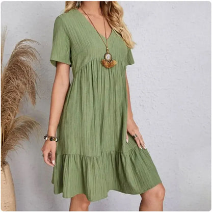 MOREAU LYON | ROBE D'ÉTÉ CHIC À MANCHES COURTES POUR FEMME