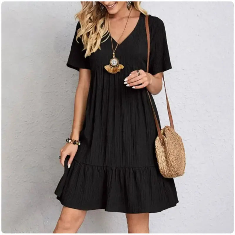 MOREAU LYON | ROBE D'ÉTÉ CHIC À MANCHES COURTES POUR FEMME