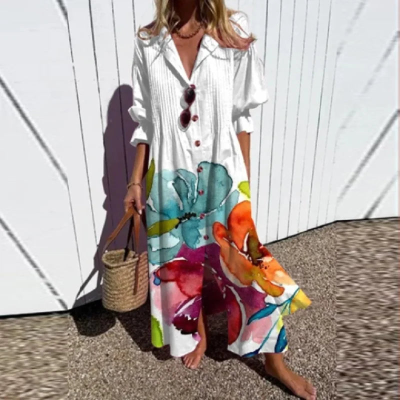 MOREAU LYON | ROBE MAXI IMPRIMÉE POUR FEMMES