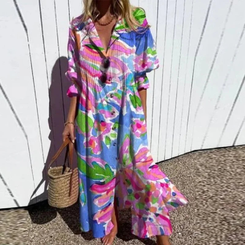 MOREAU LYON | ROBE MAXI IMPRIMÉE POUR FEMMES