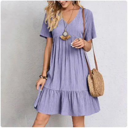 MOREAU LYON | ROBE D'ÉTÉ CHIC À MANCHES COURTES POUR FEMME