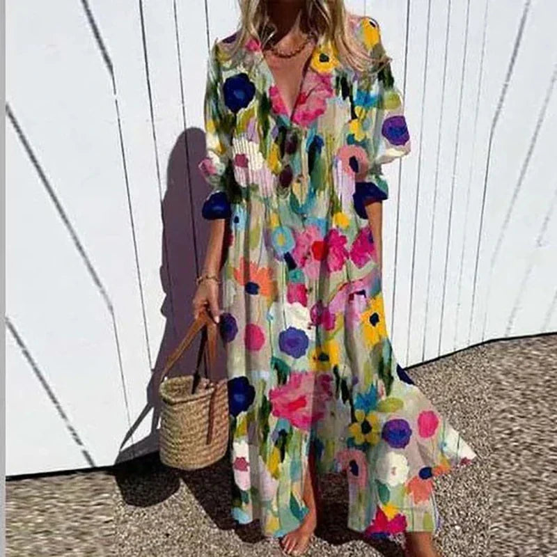 MOREAU LYON | ROBE MAXI IMPRIMÉE POUR FEMMES