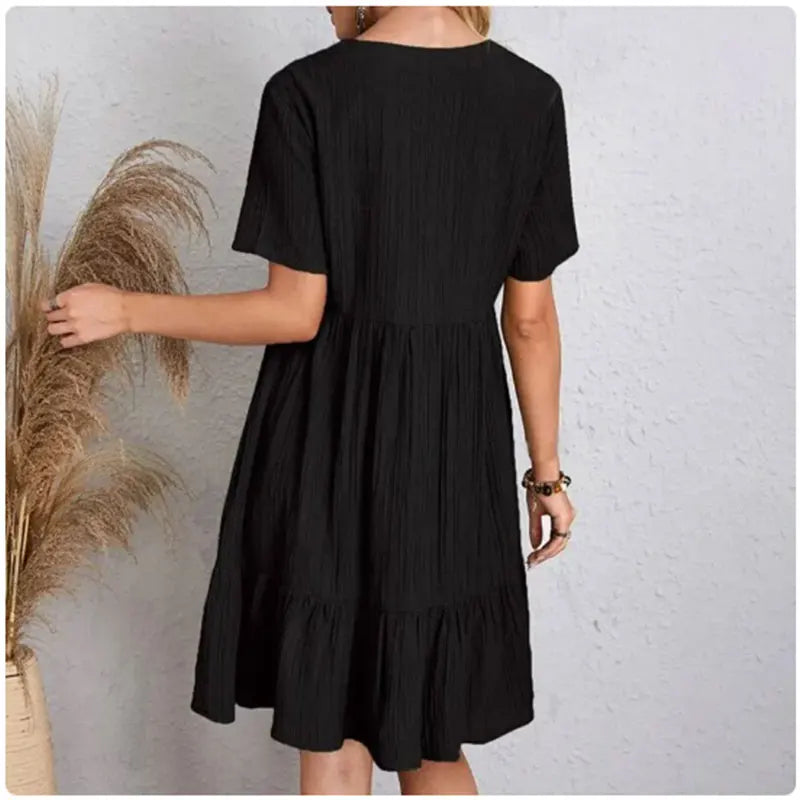 MOREAU LYON | ROBE D'ÉTÉ CHIC À MANCHES COURTES POUR FEMME