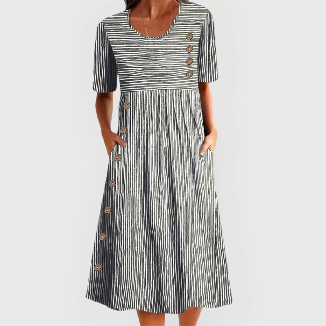 MOREAU LYON | ROBE MIDI RAYÉE POUR FEMMES