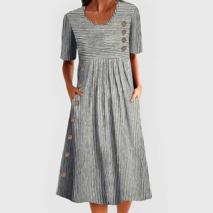 MOREAU LYON | ROBE MIDI RAYÉE POUR FEMMES
