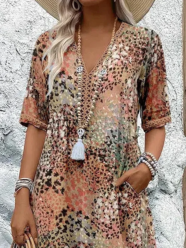 MOREAU LYON | ROBE MIDI IMPRIMÉE CLASSIQUE POUR FEMME