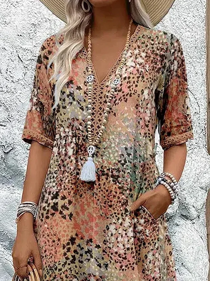 MOREAU LYON | ROBE MIDI IMPRIMÉE CLASSIQUE POUR FEMME