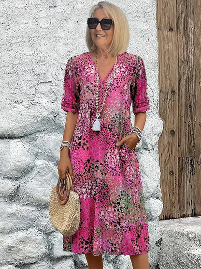 MOREAU LYON | ROBE MIDI IMPRIMÉE CLASSIQUE POUR FEMME