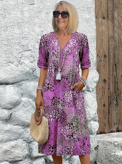 MOREAU LYON | ROBE MIDI IMPRIMÉE CLASSIQUE POUR FEMME
