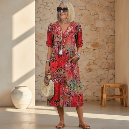 MOREAU LYON | ROBE MIDI IMPRIMÉE CLASSIQUE POUR FEMME