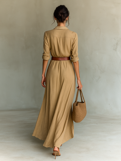 MOREAU LYON | ROBE MAXI À CEINTURE POUR FEMMES