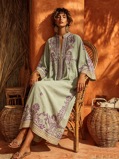 MOREAU LYON | ROBE BRODÉE FLUIDE POUR FEMMES
