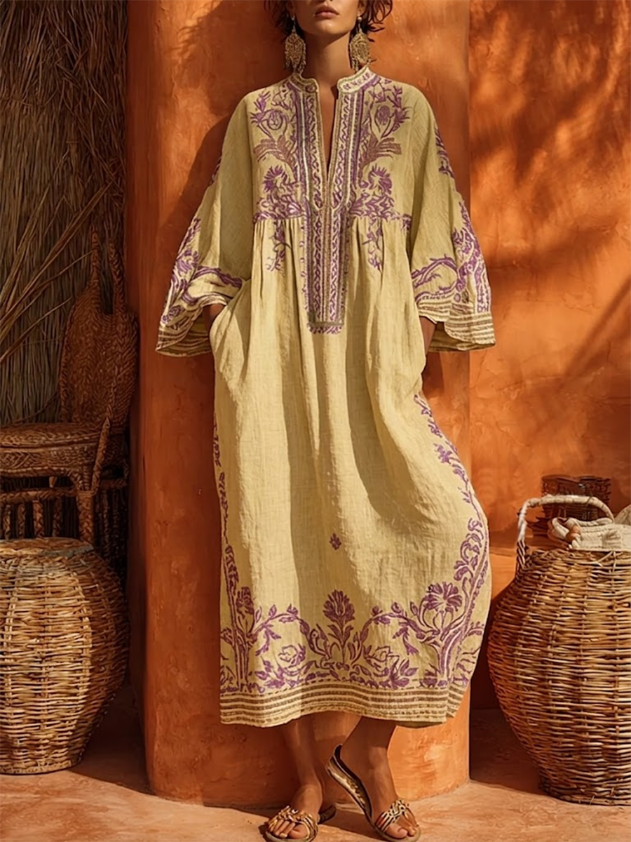 MOREAU LYON | ROBE BRODÉE FLUIDE POUR FEMMES