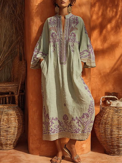 MOREAU LYON | ROBE BRODÉE FLUIDE POUR FEMMES