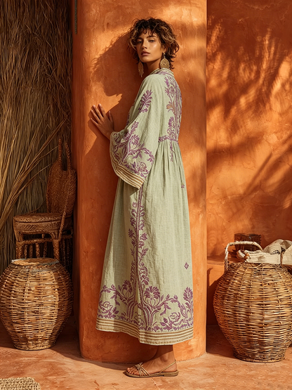 MOREAU LYON | ROBE BRODÉE FLUIDE POUR FEMMES